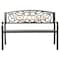 Gardenised Steel Outdoor Patio Garden Park Seating Bench with Cast Iron Welcome Backrest, Front Porch Yard Bench Lawn Decor QI003709 - alternate 5